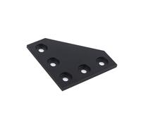 Support En Forme De L Lot de 4 plaques jonction à 5 trous, angle 90 degrés, for profilés en aluminium(L5-Black)