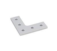 Support En Forme De L Lot de 4 plaques jonction à 5 trous, angle 90 degrés, for profilés en aluminium(L2-Silver)