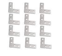 Support En Forme De L Plaque d'extrusion d'angle en acier inoxydable, fixation L/T, 12 pièces, connexion, équerre plate robuste(Bronze)