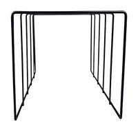 Support en métal - Dossier en fer noir pour livres, disques vinyles, bibliothèque, factures et courriers, trieur de documents, Noir , L, Voir description