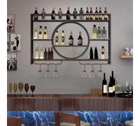 Support en métal pour bouteilles de vin - Étagère élégante pour bouteilles d'alcool, parfait pour la décoration du salon et du restaurant