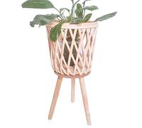 Support en osier pour pot de fleurs | Tabouret de pot de fleurs tissé en osier bohème fait à la main pour l'intérieur, le porche et le coin