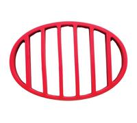 Support en silicone antidérapant réutilisable rouge ovale pour rôtissoire de cuisine pour cocotte minute