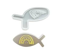 Support en silicone en forme d'animal en résine époxy pour lampe de larmes en forme de poisson creux