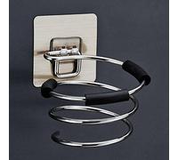 Support en spirale pour sèche-cheveux, nouvel organisateur de sèche-cheveux adhésif mural sans perçage, support en spirale en acier inoxydable pour salle de bain