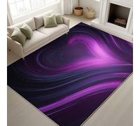 Support en TPR & Autocollants Antidérapants Tapiss - Abstrait En Forme De Cœur Futuriste Lignes 60 x 180 cm - Lavable Tapis de Chambre Doux Tapis Poil Court de Salon Chambre Salle a Mang - Violet Vif