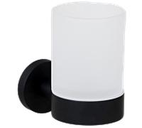 Support en verre Bravat Varuna 778299 à coller ou à visser, noir mat