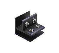 Support en verre sans cadre en alliage d'aluminium - Connecteur mural pour carrelage - Type L/T - Support de serrage d'angle en verre - Sans cadre - Support de porte de douche