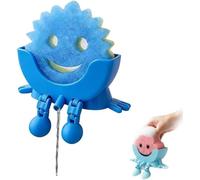 Support éponge pour Scrub Daddy, panier de pipi imprimé 3D avec pieds, organiseur universel à séchage rapide, trou de drainage amusant pour évier de cuisine (bleu)