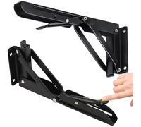 Support Equerre Pliable 500mm, Équerre Rabattable Charge Lourde 2 Pièces, Equerre Murale Rabattable, Consoles Pliantes pour Garage, Bureau, Chambre, Tablette Murale Rabattable 50 cm