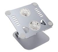 Support Ergonomique pour Ordinateur Portable en Alliage D'aluminium avec 2 Ventilateurs de Refroidissement pour Ordinateur, Support de Refroidissement Portable Pliable pour