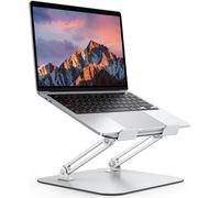 Support ergonomique réglable en métal pour ordinateur portable avec fonction de refroidissement,compatible avec MacBook et tous les ordinateurs portables (10-17,3""),argenté