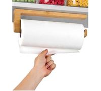 SUPPORT ESSUIE-TOUT-Porte-Sopalin Adhésif en Bois de Bambou FSC,Fixation Solide,Montage Rapide Sans Perçage,Gain de Place