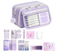 Support esthétique pour fournitures scolaires - Grande capacité - Organiseur de papeterie mignon - Accessoire de bureau et de salle de classe - Outil de voyage pour filles et garçons - Fournitures