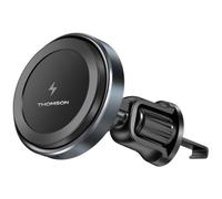Support et chargeur de voiture magnétique THOMSON sans fil QI 15W orientable 360° fixation grille d'aération du véhicule