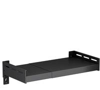 Support extensible pour four à micro-ondes, étagère de rangement extensible en acier inoxydable, étagère de cuisine, support de pot à épices pour four, noir, 32-50 cm de long x 27 cm de large