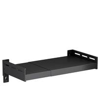 Support extensible pour four à micro-ondes, étagère de rangement extensible en acier inoxydable, étagère de cuisine, support de pot à épices pour four, noir, 32-50 cm de long x 27 cm de large