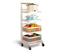 Support extensible pour poêle de cuisine - Étagère pour micro-ondes, 4 planches et 2 paniers, organisateur de casseroles peu encombrant pour comptoir de cuisine