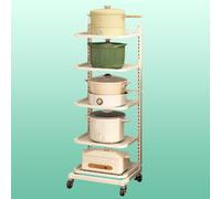 Support extensible pour poêle de cuisine - Étagère pour micro-ondes, 4 planches et 2 paniers, organisateur de casseroles peu encombrant pour comptoir de cuisine