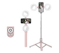 Support Extensible Pour Selfie Avec Télécommande Sans Fil Rechargeable Tik Tok, Trépied Et Double Lampe