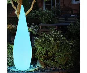 Support extérieur lampe enfichable télécommande lampe sur pied décorative forme de goutte dimmable dans un ensemble comprenant des lampes à LED RVB