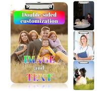 Support Feuille Avec Pince A4 Personnalisé Acve Texte/Image/Logo, Porte Document Personnalisable Des Deux Côtés Acrylique Clipboard For School, Home, Office,