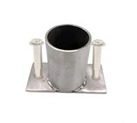 Support/Fixation poteau Base De Poteau Ronde En Métal Pour Béton, Kit D'ancrage Pour Poteau En Bois Avec Boulons Et Vis, Pour Rambarde De Terrasse/Porche/Boîte Aux Lettres/Pergola(1 Pcs,Dia 35mm)