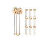 Support Fleur Mariage Colonne - Lot de 10 - Acier Doré 80 cm