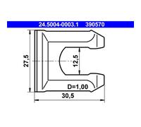 Support, flexible de frein ATE 24.5004-0003.1