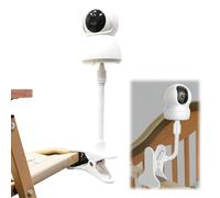 Support flexible pour moniteur de bébé, support de moniteur de bébé, compatible avec Eufy, Vtech, clip réglable pour berceau et mur, aucun outil nécessaire (blanc)