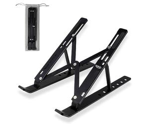Support Fonctionnel pour Ordinateur Portable MacBook Pro/Air, HP, Sony, Dell et Tous Les Ordinateurs Portables et tablettes de 10" à 15,6", réglable en Hauteur, Cadre en Aluminium Ouvert ventilé,