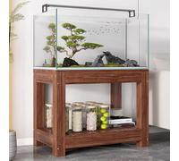 Support for Aquarium en Bois Carbonisé Support Écologique for Aquarium en Bois Massif Robuste for Bureau À Domicile Étagère for Aquarium Caractéristiques Espace(90x40cm/35.4x15.7in)