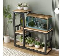 Support For Aquarium Et Réservoir En Verre,Support Robuste For Enclos For Reptiles,Avec Étagère De Rangement,Adapté À Une Utilisation À La Maison Et Au Bureau(Black+Walnut,39.3x15.7in)