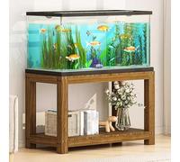 Support for Aquarium Marron, Support en Bois Robuste for Aquarium Avec Espace de Rangement À Deux Niveaux, Étagère Polyvalente Couleur Bois, Hauteur 50 Cm(A,LxW80x35cm/31.5x13.8in)