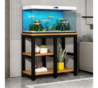 Support for Aquarium, Meuble Terrarium avec Patins Antidérapants, Support D'aquarium en Métal et Bois, Adapté for Bassin de Tortue, Terrarium for Reptiles(Black,80x40cm/31.5x15.7in)