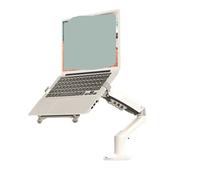 Support for Double écran, Support for Ordinateur Portable, télescopique Rotatif avec Plateau, réglage en Hauteur et rehausseur(Single-armcombinationwhite)