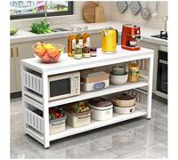 Support for micro-ondes avec armoire de rangement, étagère de boulangerie autonome, étagères de rangement ouvertes, armoire de garde-manger, étagère à épices verticale(B,110x40cm/43.31x15.75in)