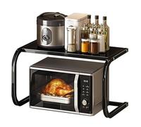 Support for Micro-Ondes, étagère en Acier au Carbone for Plan de Travail, Grille de Four, Support for Four électrique, Double Support en Acier Inoxydable(Black)