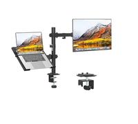 Support for Moniteur et Ordinateur Portable, 2 en 1, Supports de Bureau réglables à Double Bras, Support de Bras de Moniteur réglable en Hauteur for Ordinateur LCD de 17 à 32 Pouces