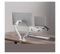 Support for Ordinateur Portable, Bras mécanique, Suspendu, Plateau de Levage for écran de Bureau, Double écran en Porte-à-Faux, Deux en Un(White)