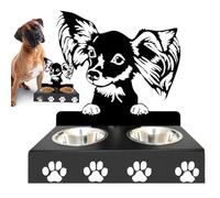 Support Gamelle Chien - Fer Acier Inoxydable Nourriture Canine Eau Plat Porte | Surélevé Animal Mangeoire Récipient Support, Antidérapant Plat Râtelier Chiens Chats Maison Voyage Distributeur Porteur