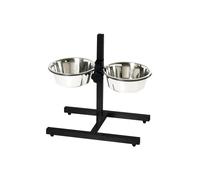 Support gamelle réglable écuelles incluses Nobby Pet Diner Bar 2,50 ltr Argenté 25x2,50 cm