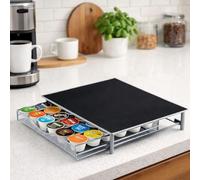 Support Garden Mile® pour 36 capsules e café Dolce Gusto - Cadre en acier inoxydable - Avec surface antivibration, anti-dérapante - Noir