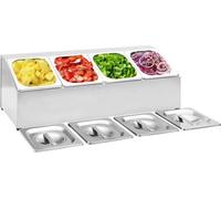 Support Gastronorm avec 4 récipients GN 1/6 Acier inoxydable