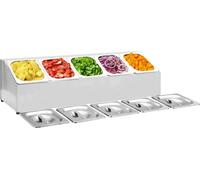 Support Gastronorm avec 5 récipients GN 1/6 Acier inoxydable