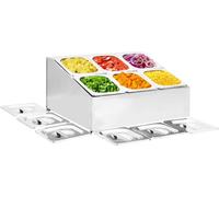 Support Gastronorm avec 6 récipients GN 1/6 Acier inoxydable