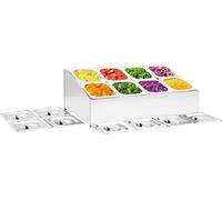 Support Gastronorm avec 8 récipients GN 1/6 Acier inoxydable