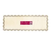 Support Gâteau Scrapcooking Rectangle Dentelle Bois 36x13 Cm