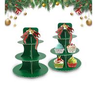 Support Gateau, SilverChry 1 Presentoir a Gateau, Caissette Muffins Papier, Boite Cupcakes, Papier Muffin, Moule Cupcake, Décoration de Noël, pour Anniversaire, Nouvel, Accessoires de Fête (B)