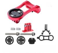 Support GPS en aluminium pour vélo Noir | Alliage d'aluminium, finition usinée CNC, convient pour Garmin pour igpsport, option de couleur noire (rouge)